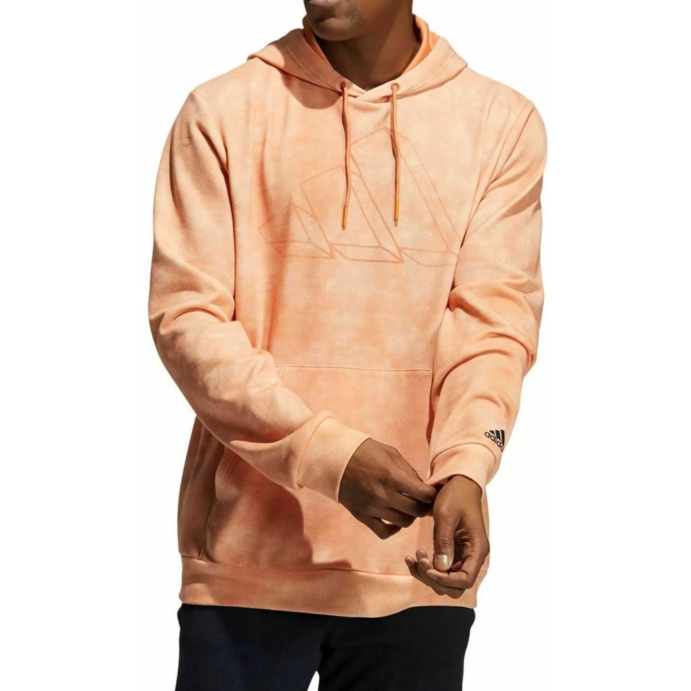 Adidas Men's 3-Bar Hazy Copper Peach Wash Pullover Hoodie (H43794) Size M